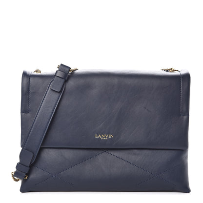 Lanvin Lambskin Quilted Medium Sugar Flap Shoulder Bag Navy 1 of 10