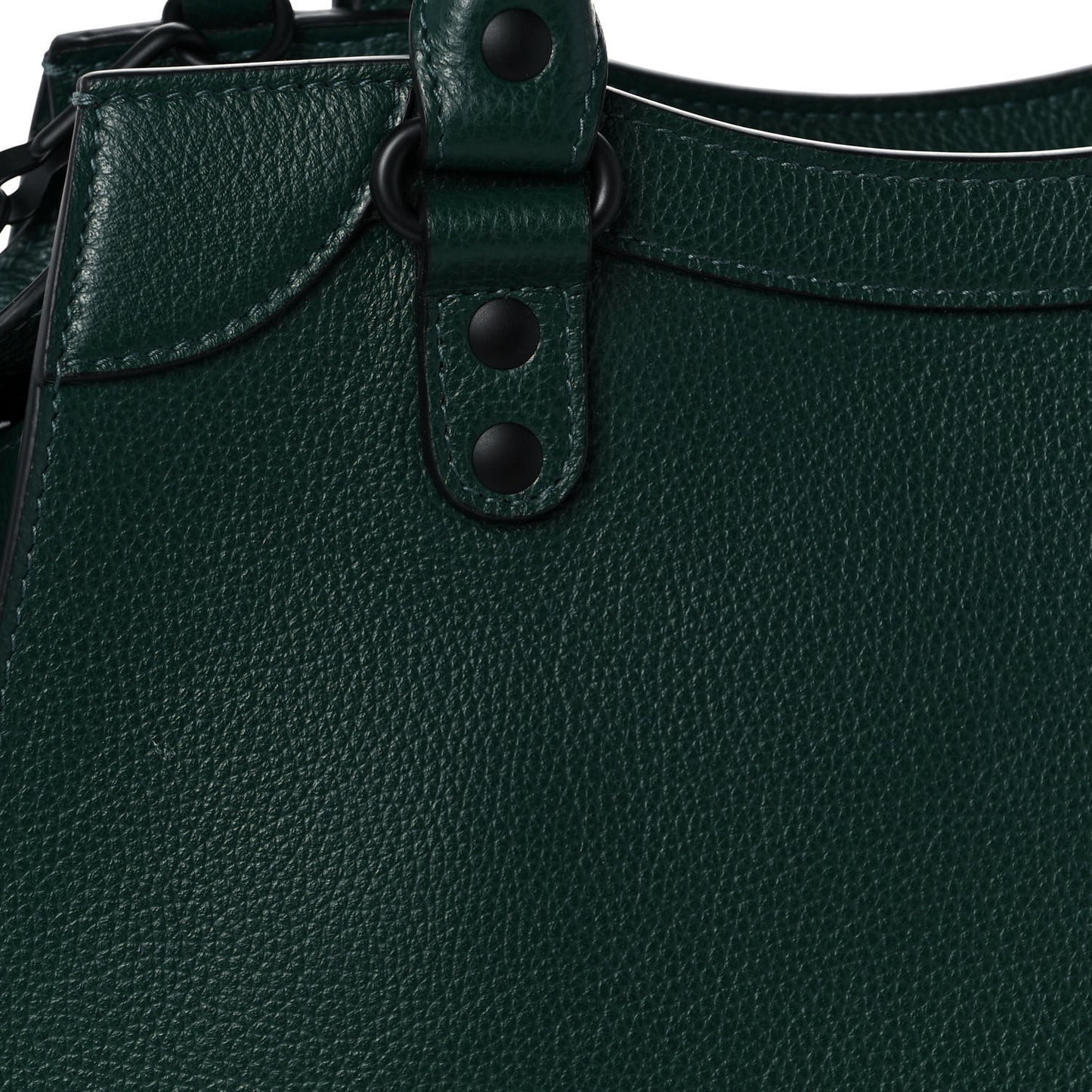 Grained Calfskin Neo Classic Matte Black Hardware S City Forest Green