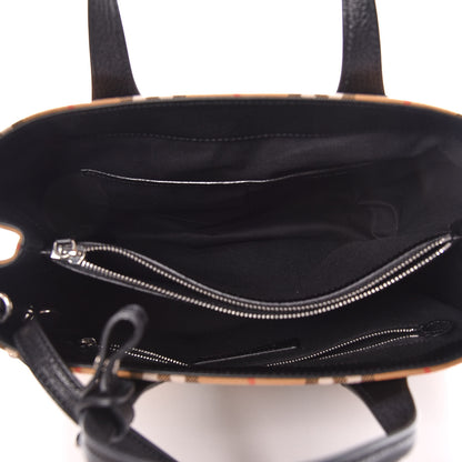 Burberry Goatskin Vintage Check Medium Banner Tote Black 6 of 11