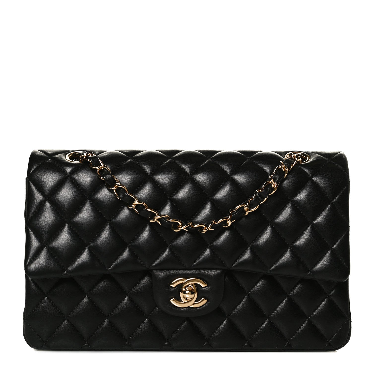 Chanel Lambskin Quilted Medium Double Flap Black 1 of 16