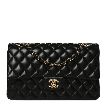 Chanel Lambskin Quilted Medium Double Flap Black 1 of 16