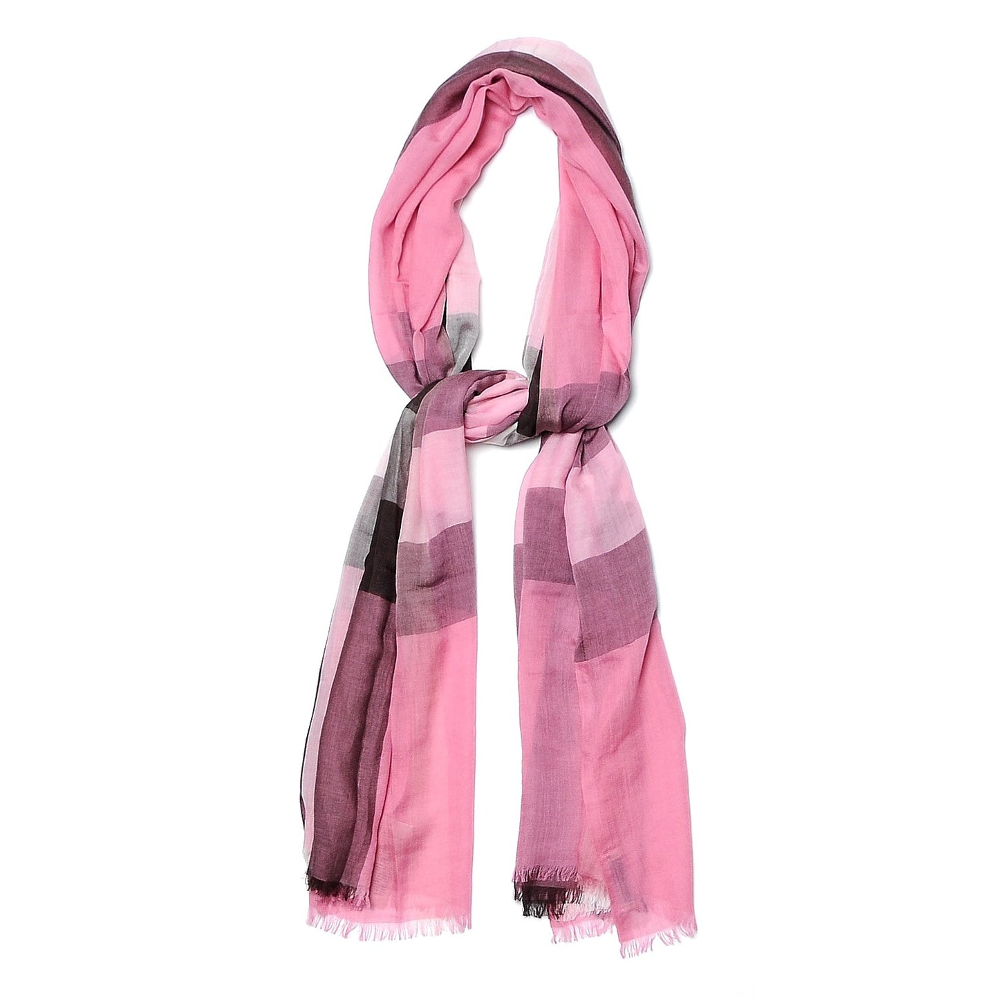 Modal Cashmere Silk Mega Check Scarf Rose Pink