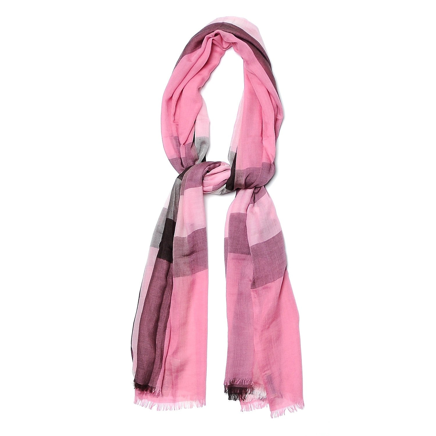 Burberry Modal Cashmere Silk Mega Check Scarf Rose Pink 1 of 5