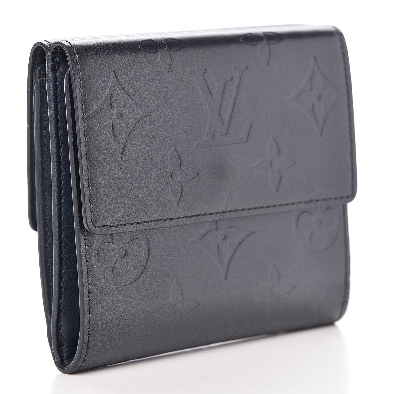 Louis Vuitton Mat Monogram Elise Wallet Blue 3 of 10