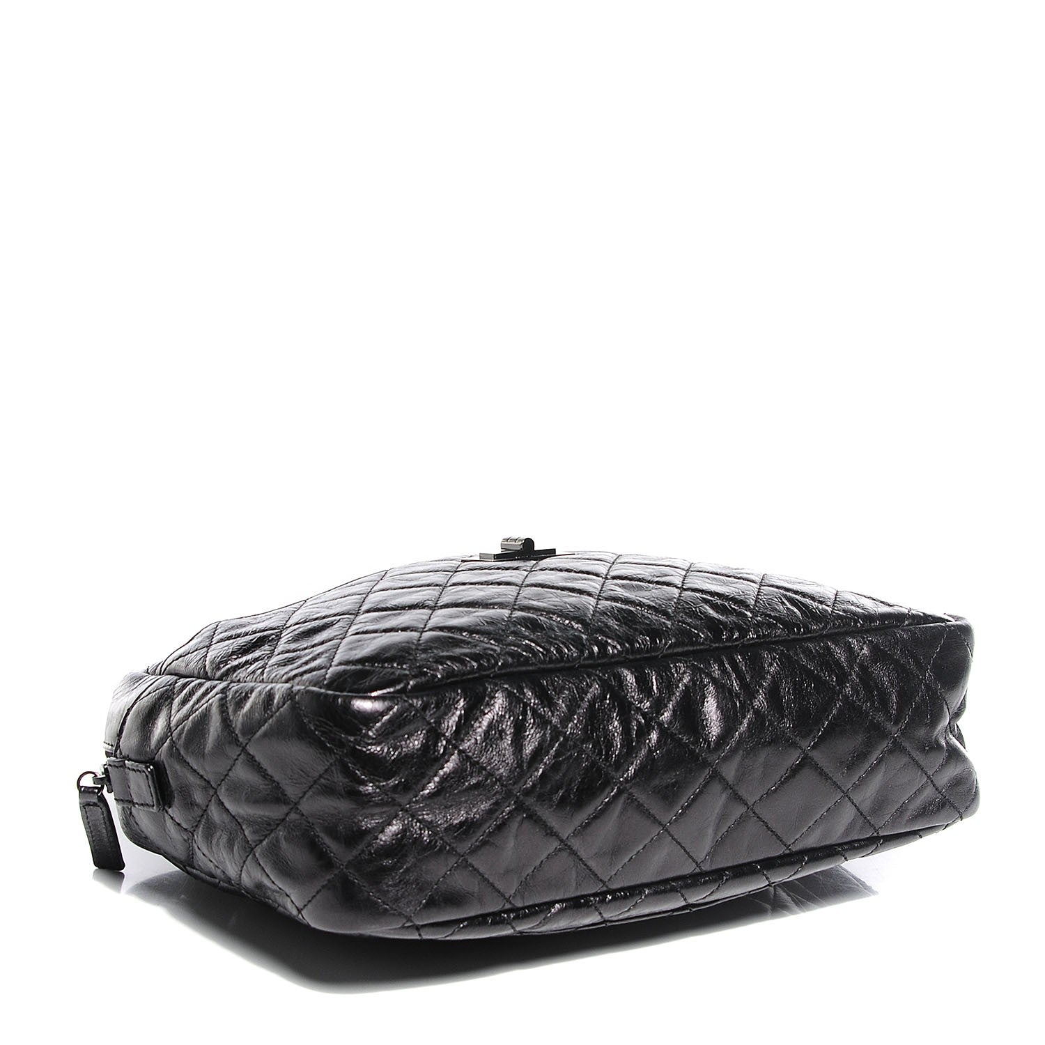 Chanel Metallic Aged Calfskin Quilted Medium Reissue Camera Case Black 4 of 8