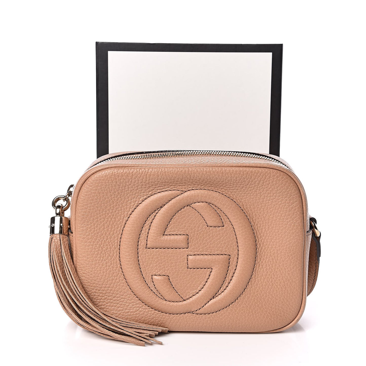 Pebbled Calfskin Small Soho Disco Bag Rose Beige