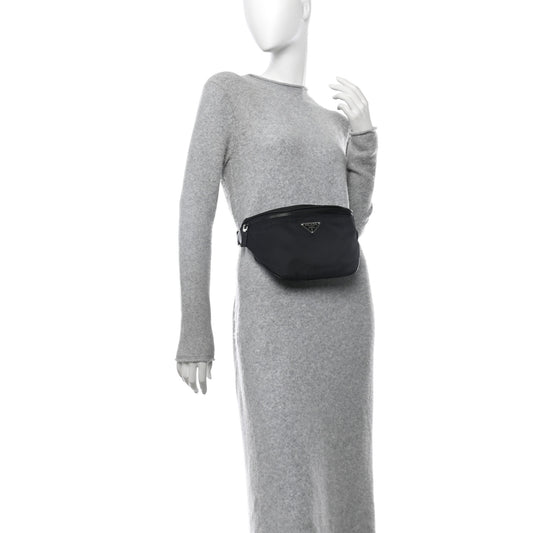 Re-Nylon Saffiano Belt Bag Black