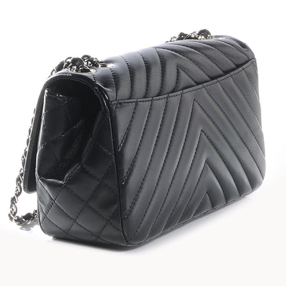 Chanel Lambskin Surpique Chevron Medium Flap Black 3 of 8
