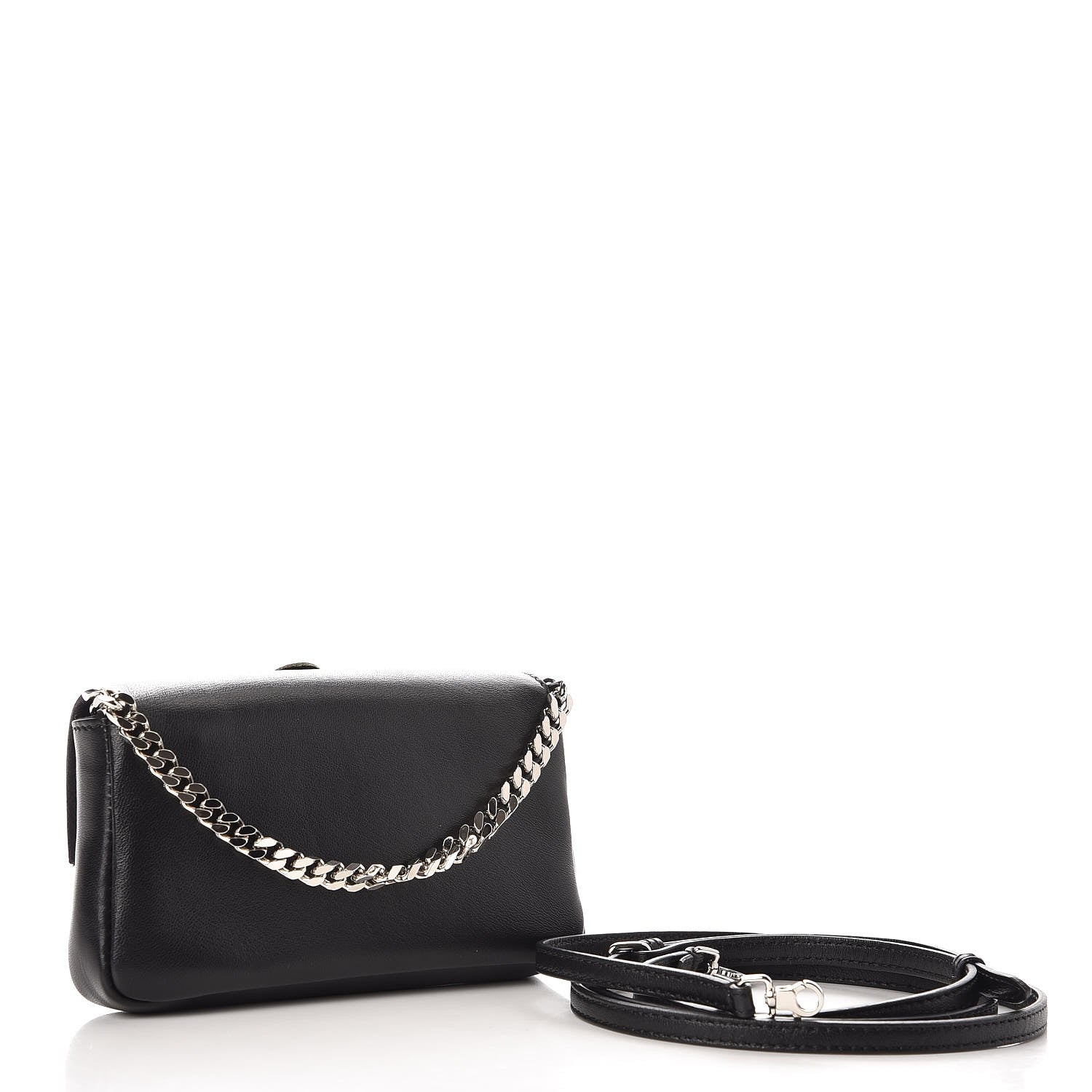 Fendi Shiny Nappa Rabbit Fur Crystal Flowerland Micro Buggie Baguette Black Mojito Multicolor 3 of 8