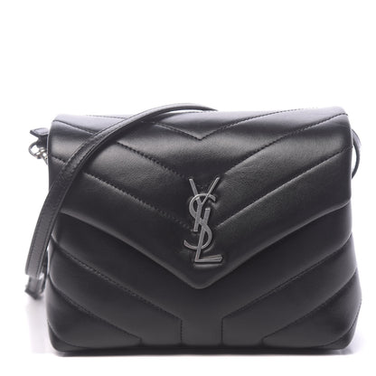 Saint Laurent Calfskin Y Quilted Monogram Toy Loulou Crossbody Bag Black 1 of 10