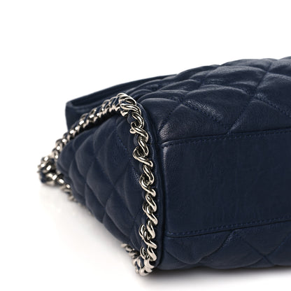 Chanel Washed Lambskin Chain Around Hobo Navy Blue 9 of 12