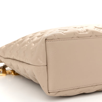 Louis Vuitton Lambskin Embossed Monogram Coussin Hobo MM Galet 9 of 10