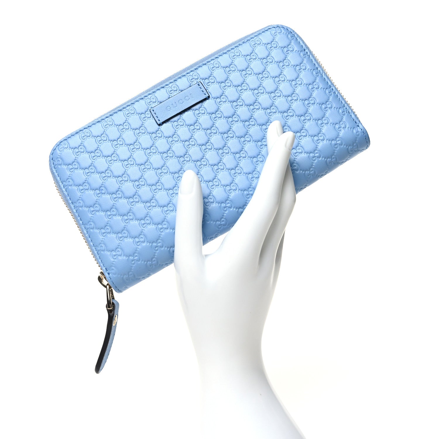 Gucci Microguccissima Zip Around Wallet Mineral Blue 2 of 9