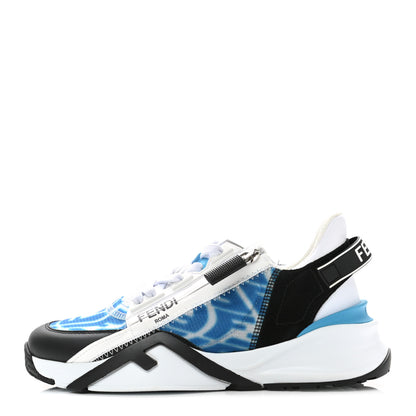 Fendi X SARAH COLEMAN Nylon Suede Lycra FF Vertigo Womens Fendi Flow Low Top Sneakers 36 Transparent Cyber Blue Black 1 of 12