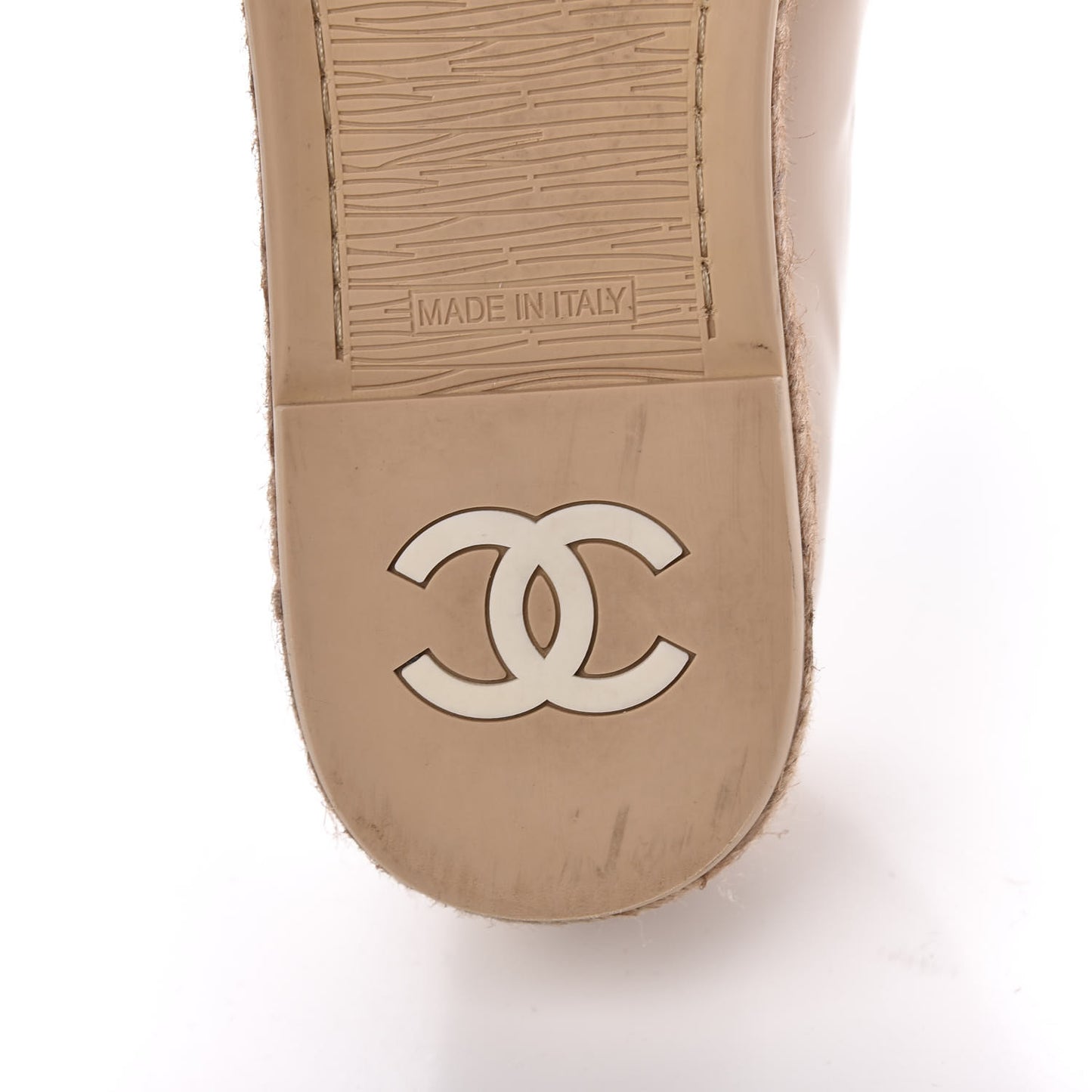 Patent CC Loafers Espadrille 39 Beige