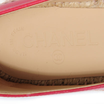 Chanel Lambskin CC Espadrilles 38 Red 9 of 9