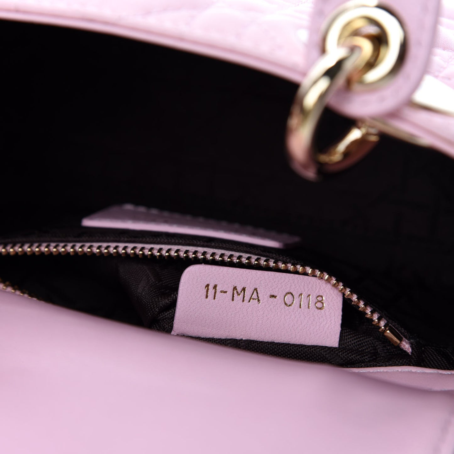 Lambskin Cannage Mini Lady Dior Rose Clair