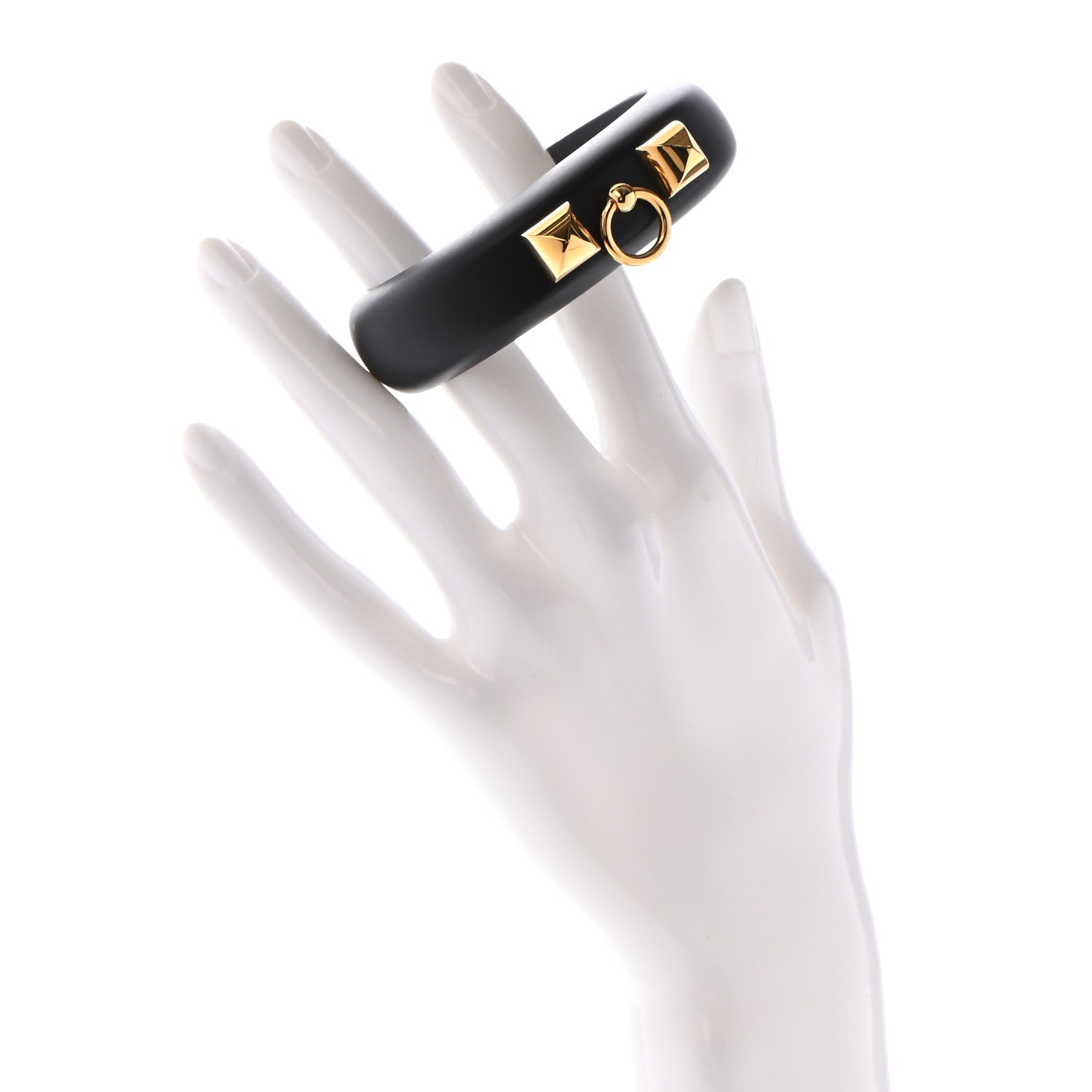 Hermes Pearwood Medor Fine Cuff S Bracelet Black 2 of 7