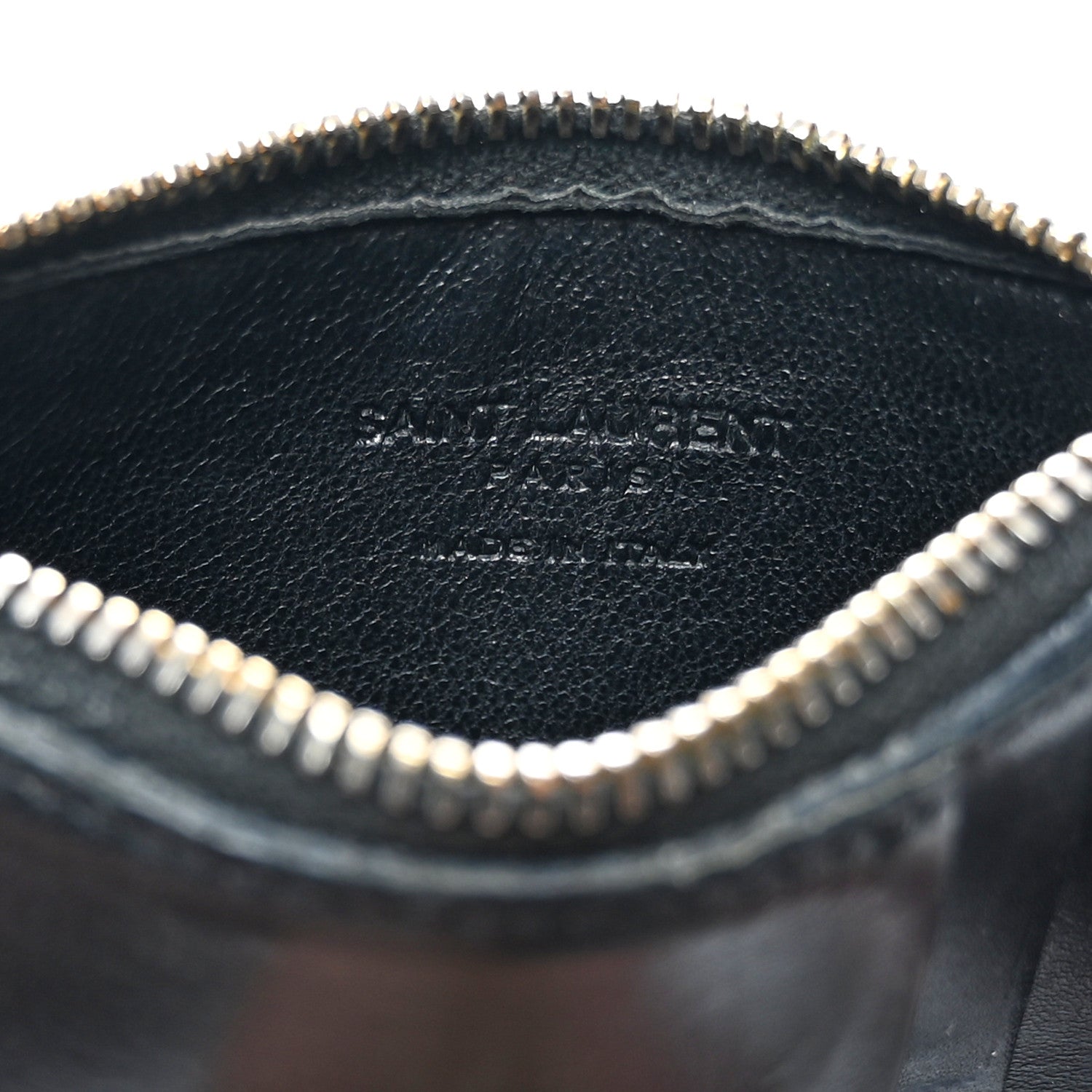 Saint Laurent Calfskin 5 Fragments Zip Pouch Card Holder Black 6 of 17