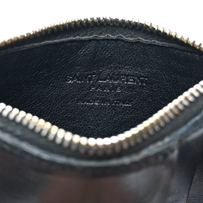 Saint Laurent Calfskin 5 Fragments Zip Pouch Card Holder Black 6 of 17