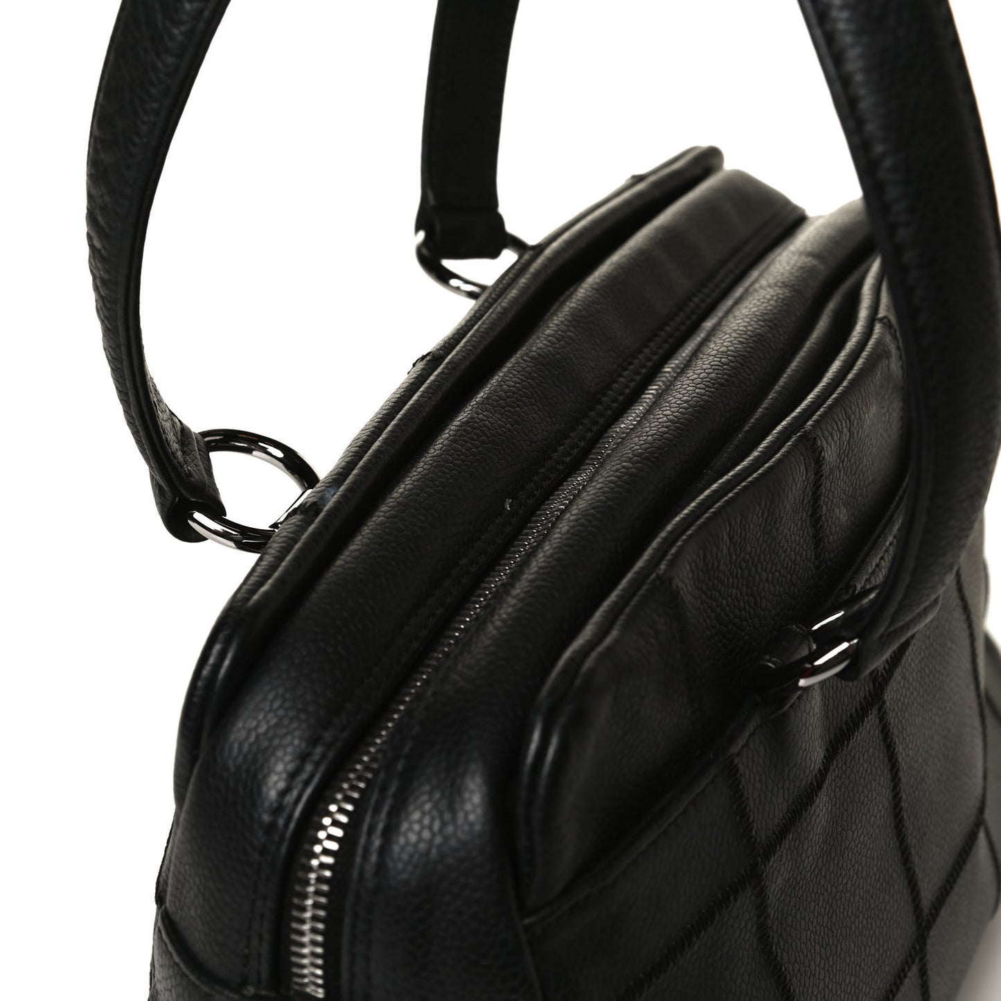 Caviar Square Stitched Tote Black