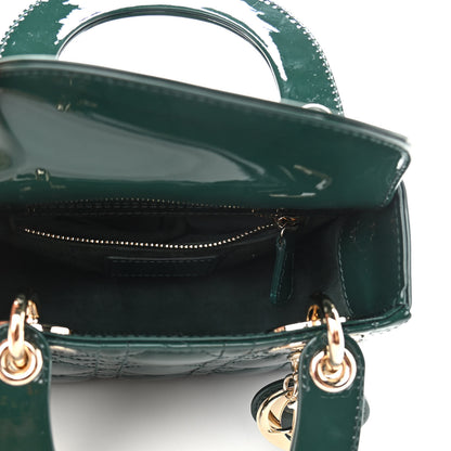 Christian Dior Patent Cannage Mini Lady Dior Pine Green 5 of 11