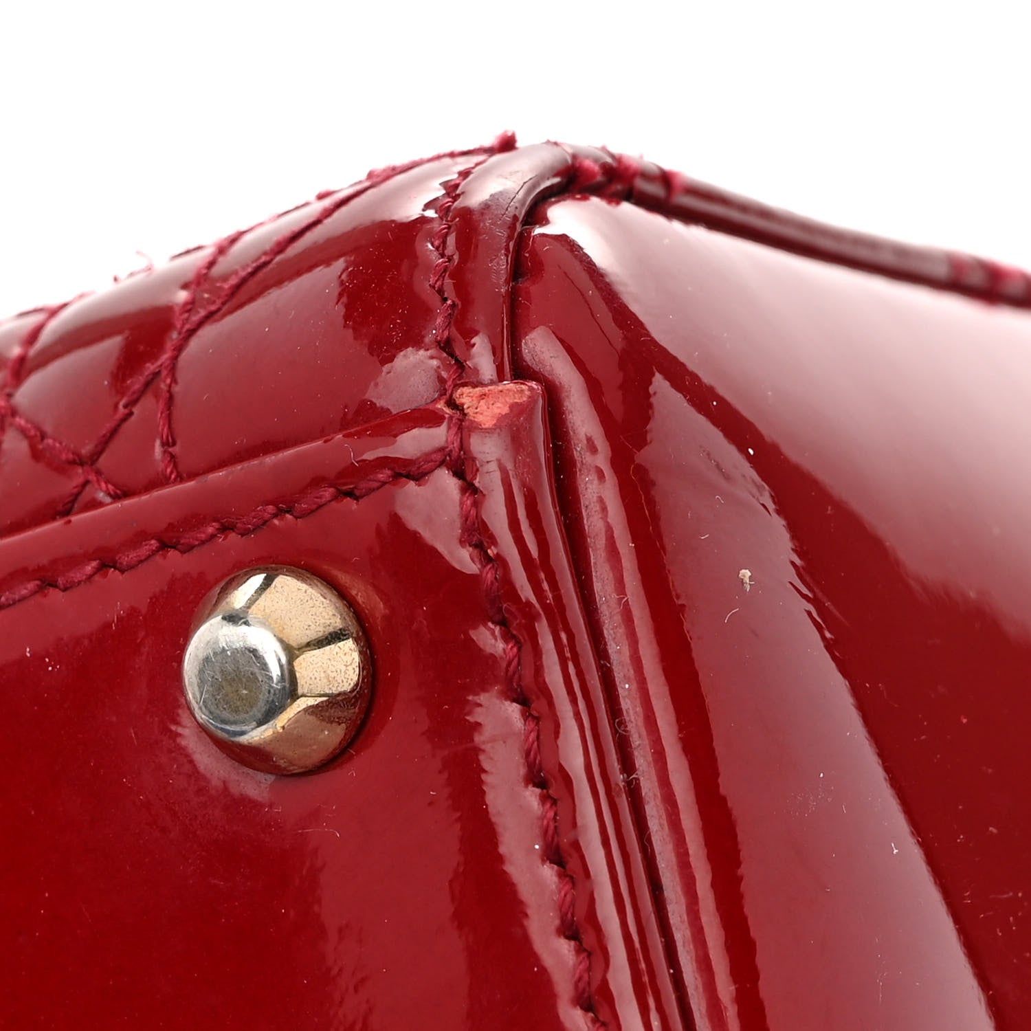 Christian Dior Patent Cannage Mini Lady Dior Red 15 of 17