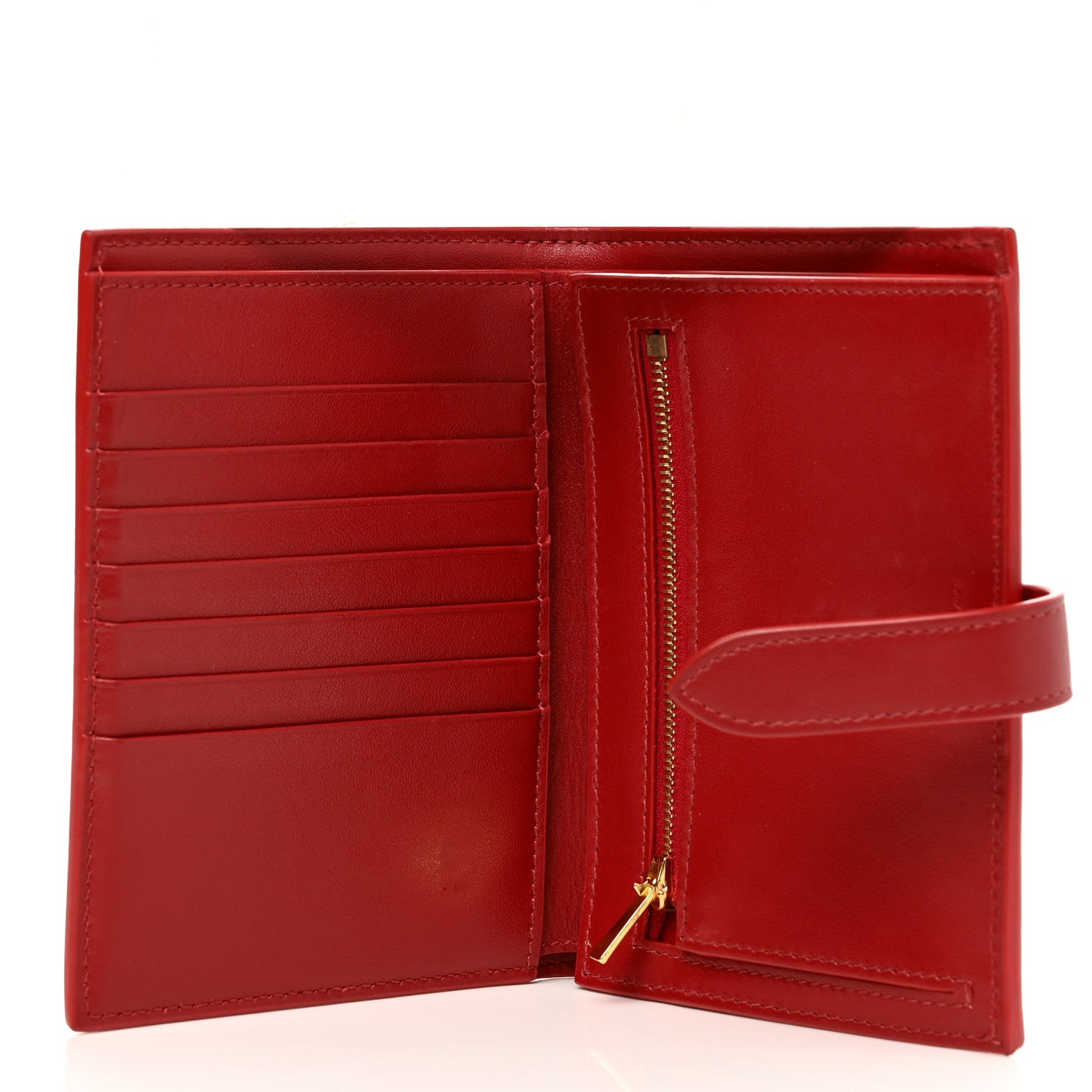 Celine Grained Calfskin Medium Multifunction Strap Wallet Coquelicot 5 of 9