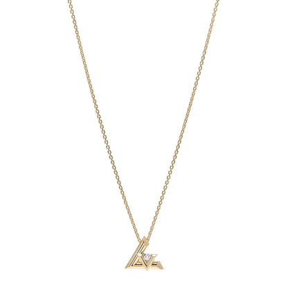 Louis Vuitton 18K Yellow Gold Diamond Small LV Volt One Pendant Necklace 1 of 6