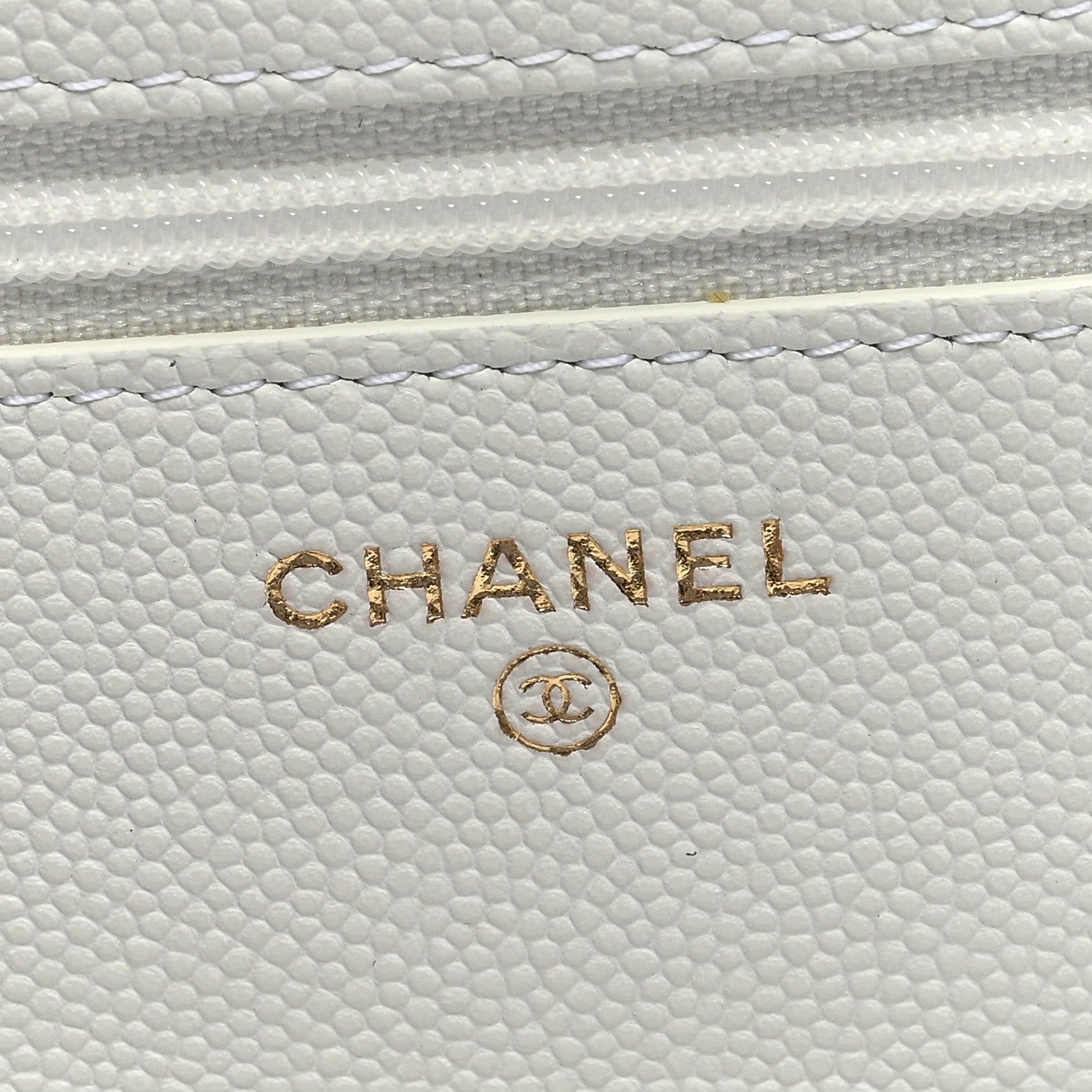 Chanel Caviar Quilted Chain Handle Round Wallet On Chain WOC White 6 of 9