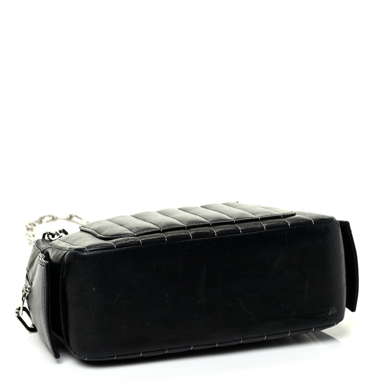 Chanel Lambskin Vertical Quilted Mademoiselle Small Camera Case Black 3 of 4
