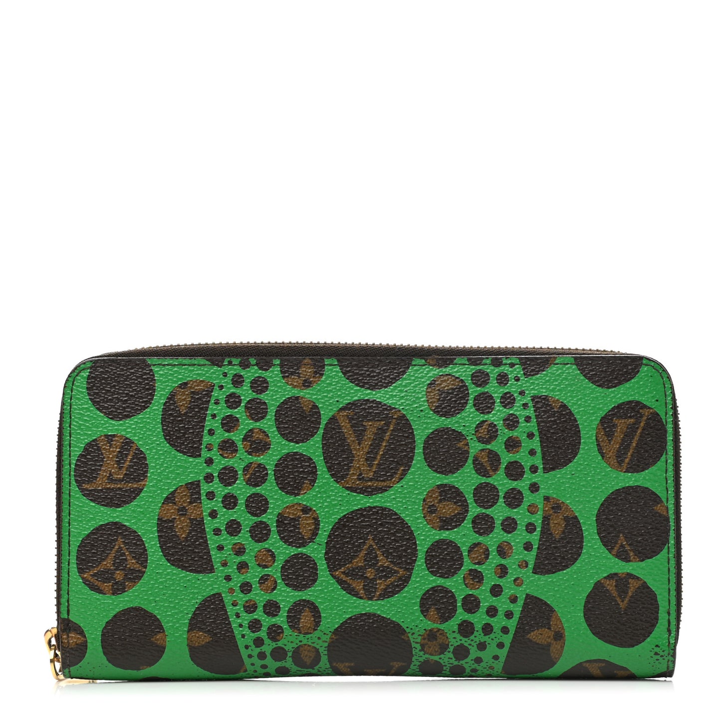 Monogram Kusama Pumpkin Dots Zippy Wallet Green