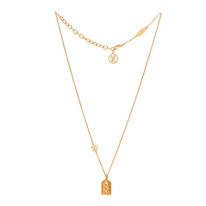 Louis Vuitton Nanogram Name Tag Necklace Gold 3 of 8