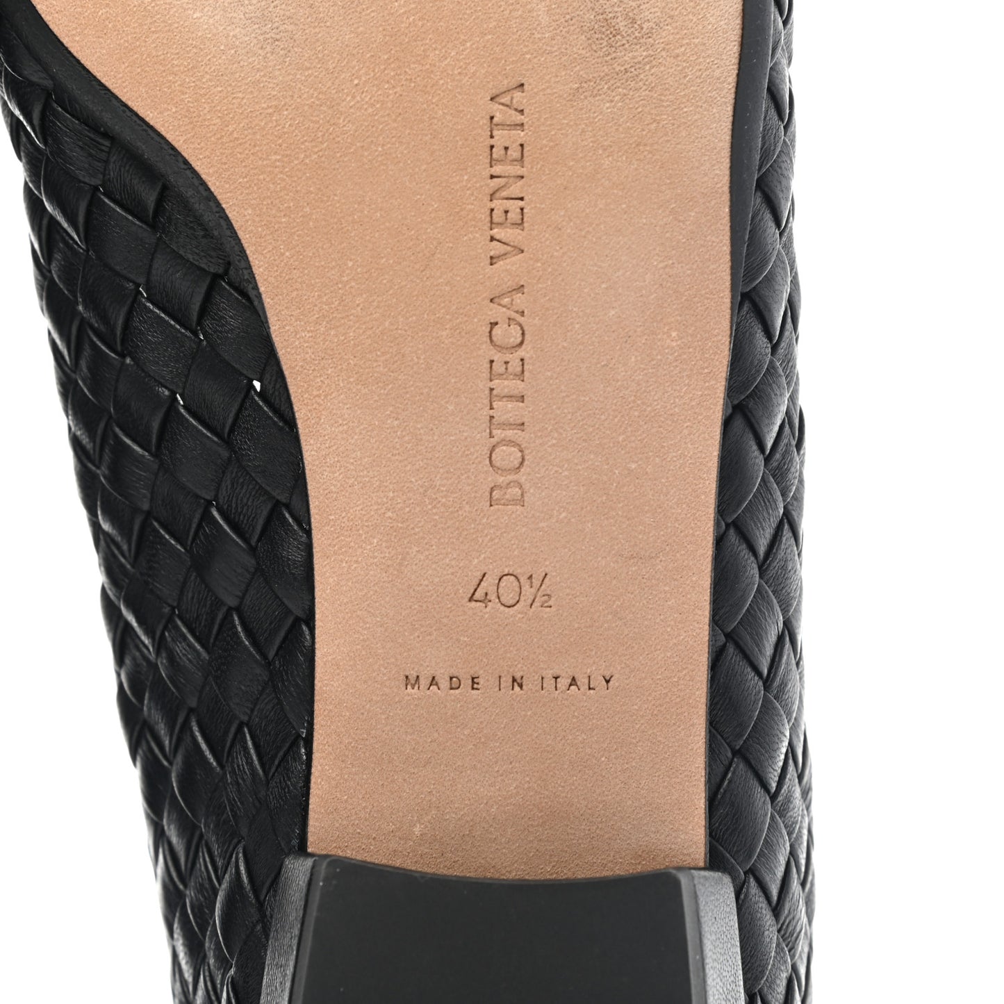 Nappa Intrecciato Almond Flats 40.5 Black