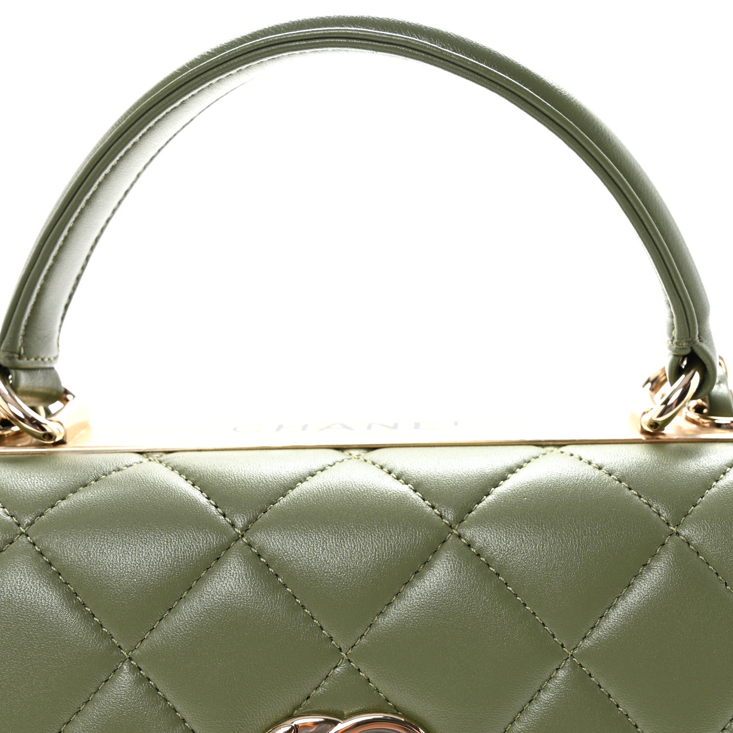 Chanel Lambskin Quilted Small Trendy CC Flap Dual Handle Bag Green 7 of 10