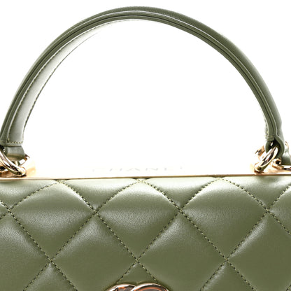 Chanel Lambskin Quilted Small Trendy CC Flap Dual Handle Bag Green 7 of 10