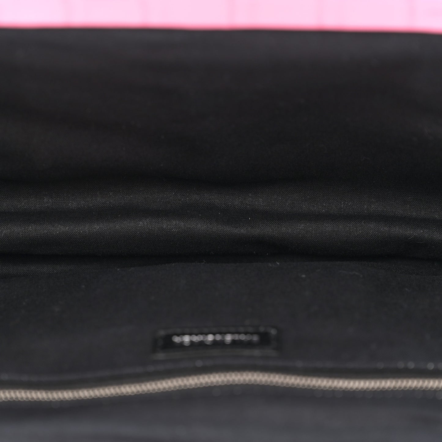 Shiny Supple Calfskin Logo Crocodile Embossed XL Cloud Clutch Pink