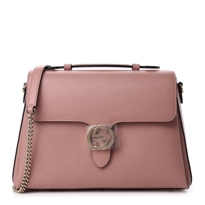 Gucci Dollar Calfskin Medium Interlocking G Top Handle Shoulder Bag Soft Pink 1 of 10