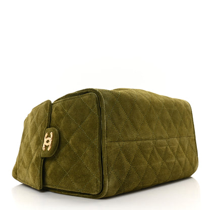 Chanel Suede Quilted Small Chanel 25 Handbag Khaki 4 of 10
