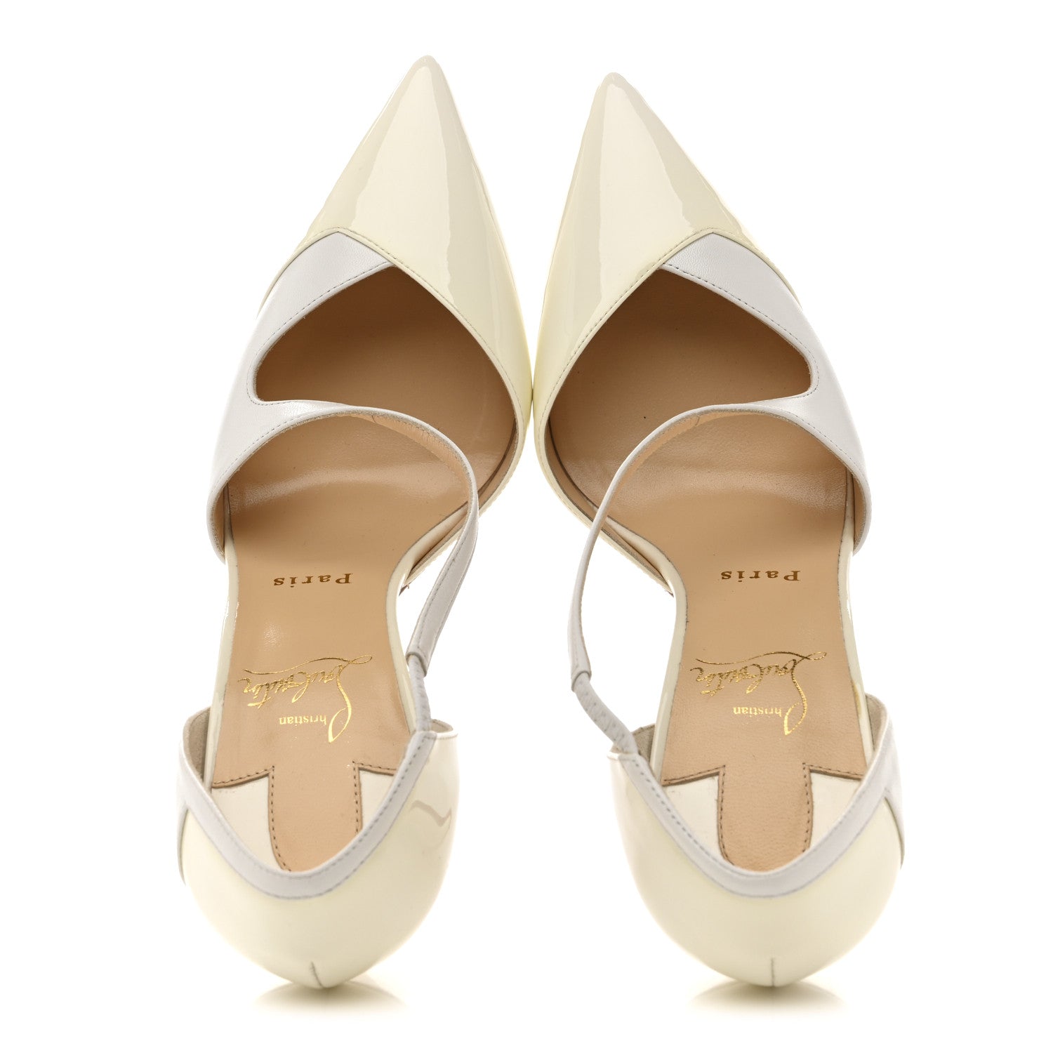 Christian Louboutin Patent Kid Round And Square 100 Pump 39 White 2 of 9
