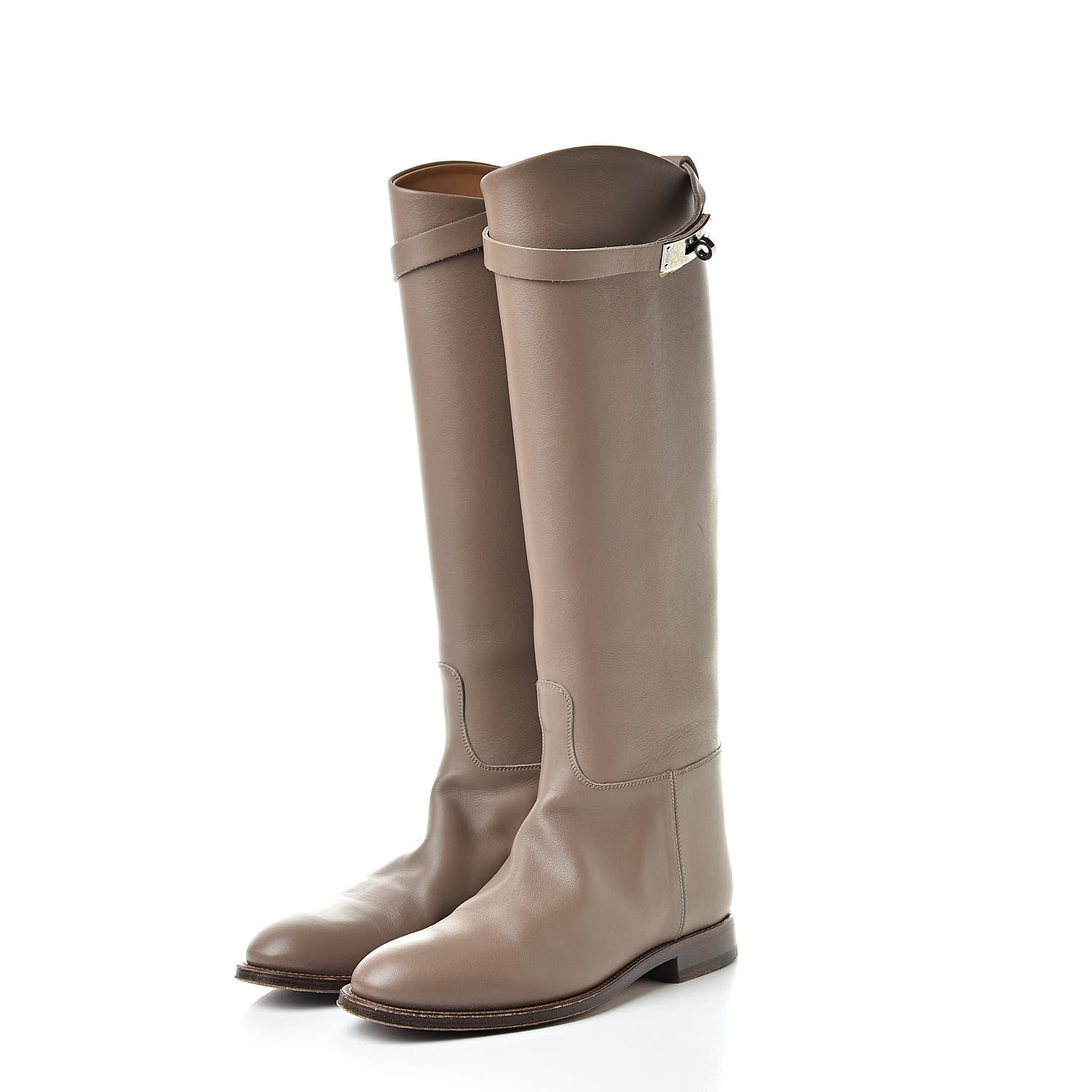 Hermes Swift Kelly Jumping Boots 36 Etoupe 3 of 13
