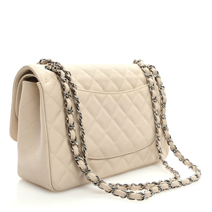 Chanel Caviar Quilted Jumbo Double Flap Ivory 3 of 10