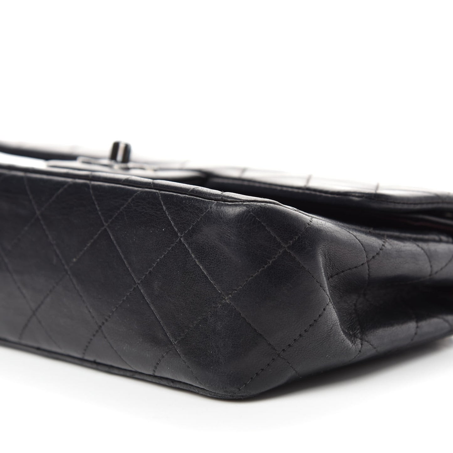 Lambskin Quilted Small Double Flap Black