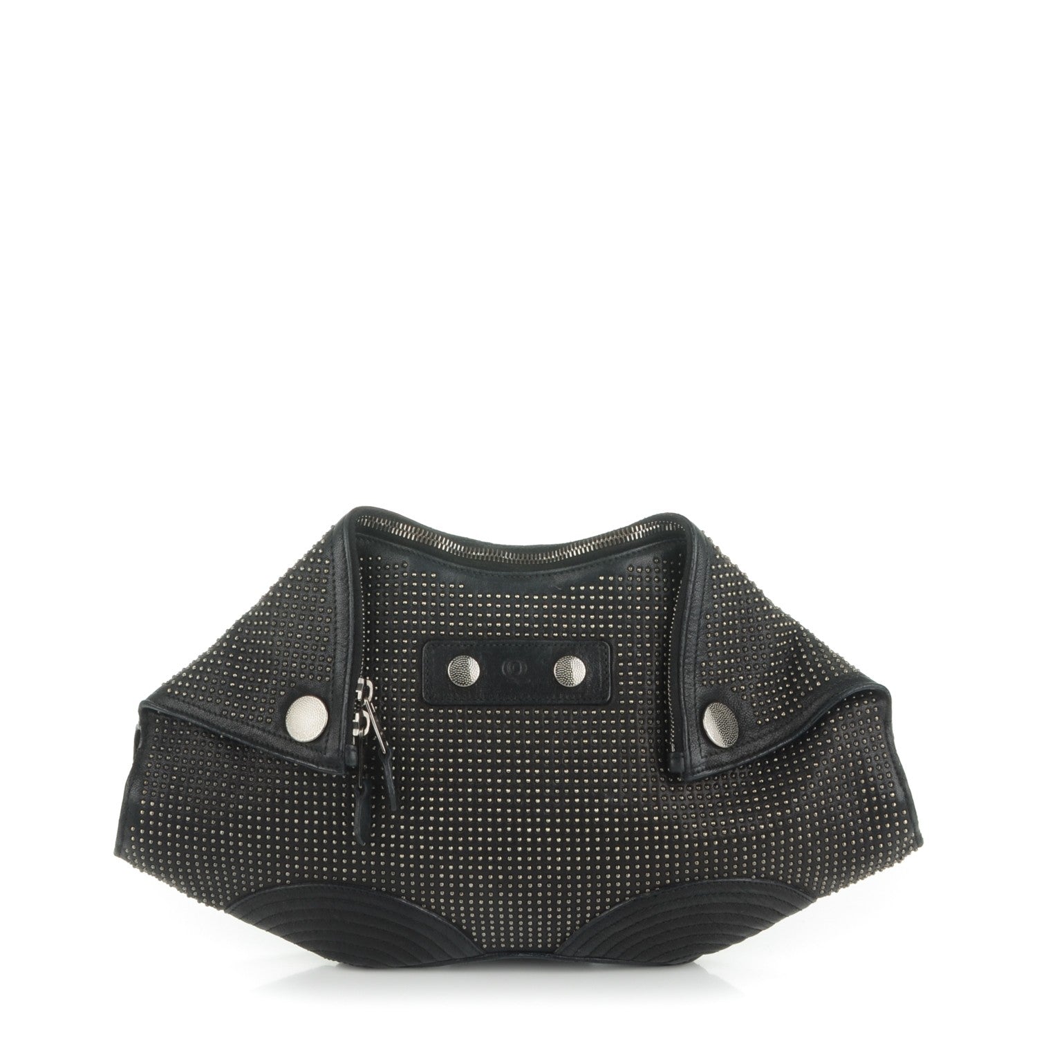 Alexander McQueen Calfskin Studded De Manta Clutch Black 1 of 7