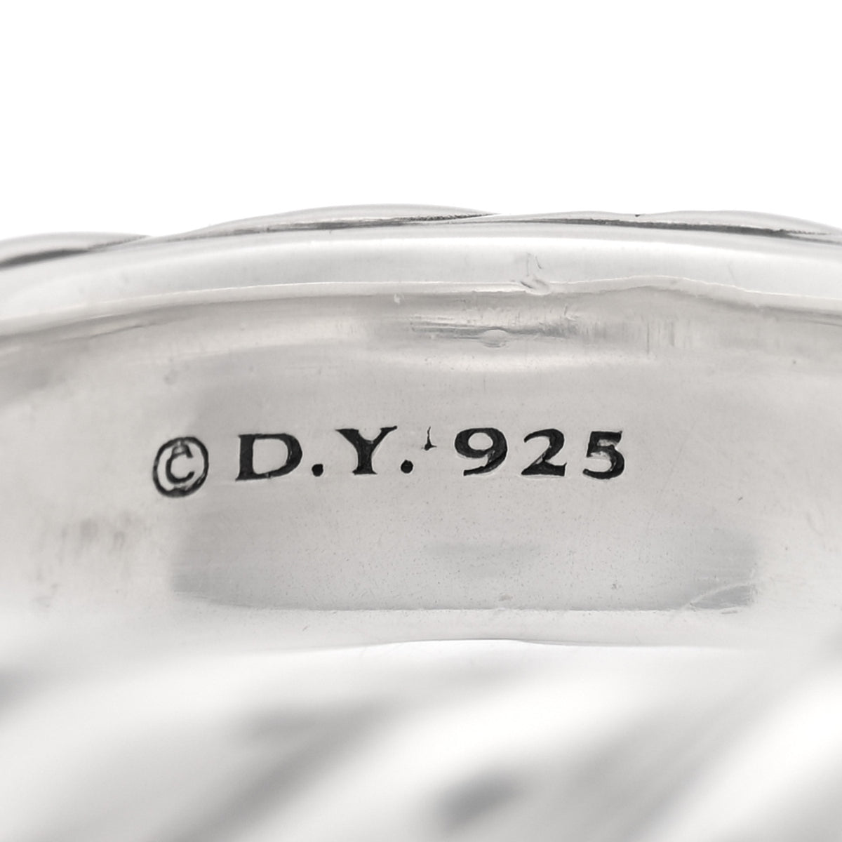David Yurman Sterling Silver 6mm Sculpted Cable Band Ring 60 9 4 of 4
