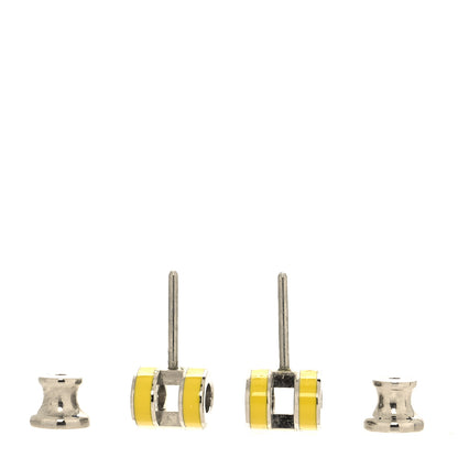 Hermes Palladium Lacquered Pop H Earrings Jaune Sature 3 of 5