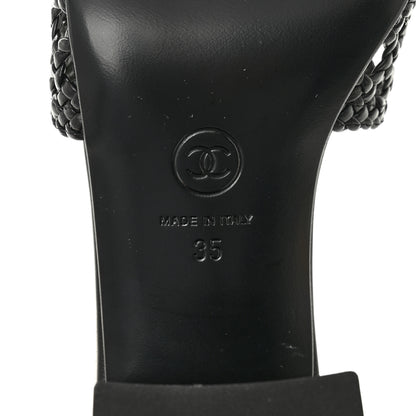 Chanel Goatskin Braided Mules 35 Black 7 of 8