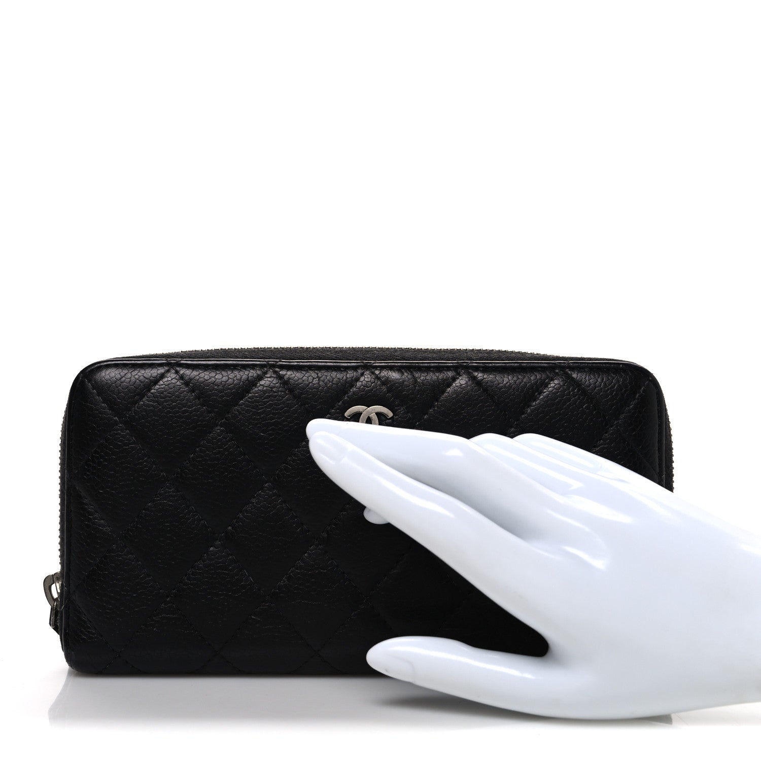 Chanel Caviar Quilted Large Gusset Zip Around Wallet Black 2 of 8