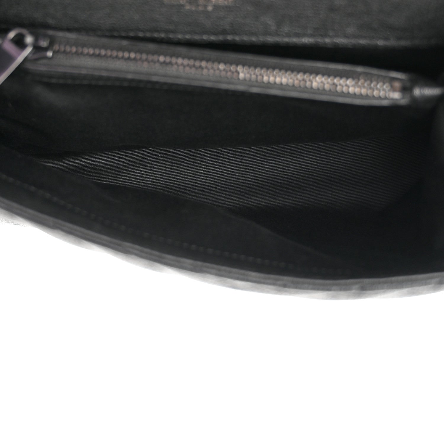Saint Laurent Sheepskin Matelasse Chevron Monogram Monochrome Medium College Bag Black 5 of 12