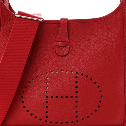 Hermes Taurillon Clemence Evelyne III PM Rouge Casaque 8 of 10